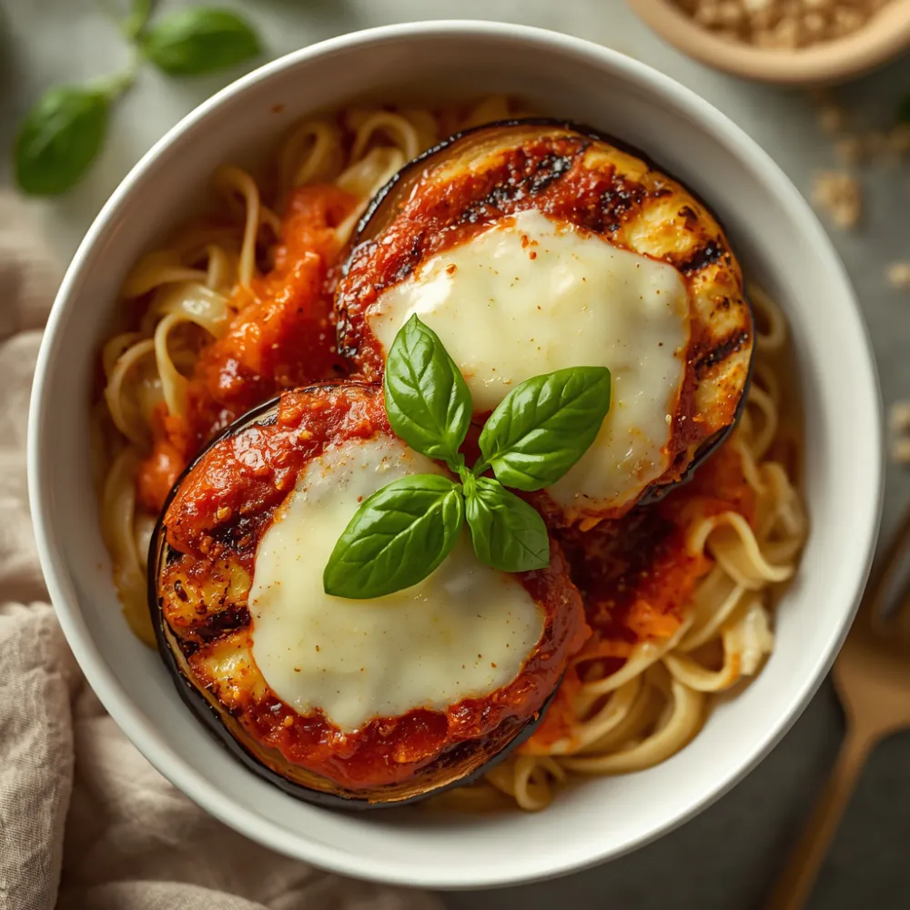 Friday lunch: high-protein eggplant parm bowl