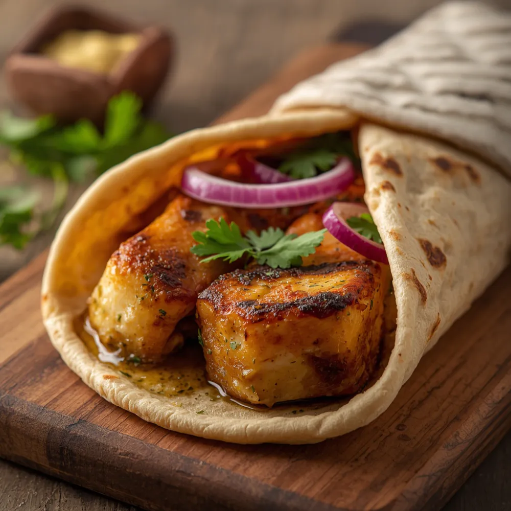 Monday dinner: paneer shawarma wrap