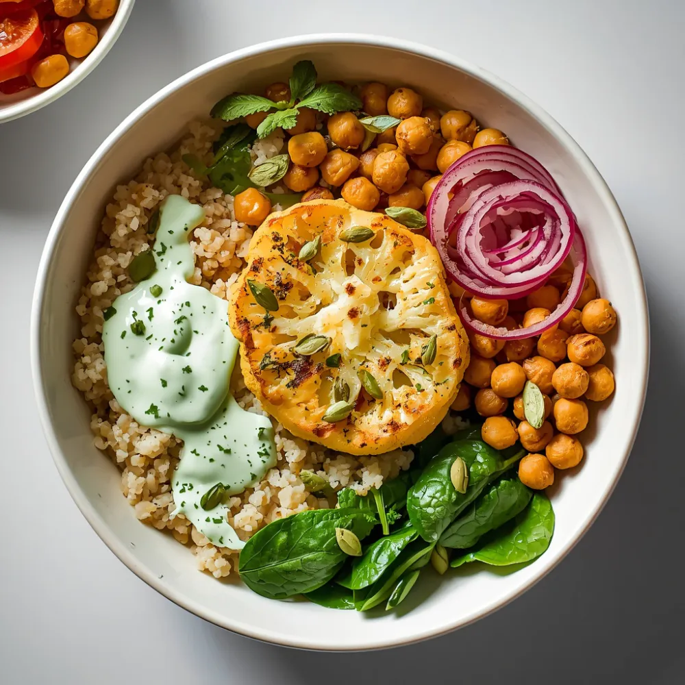 Thursday lunch: cauliflower roast protein bowl